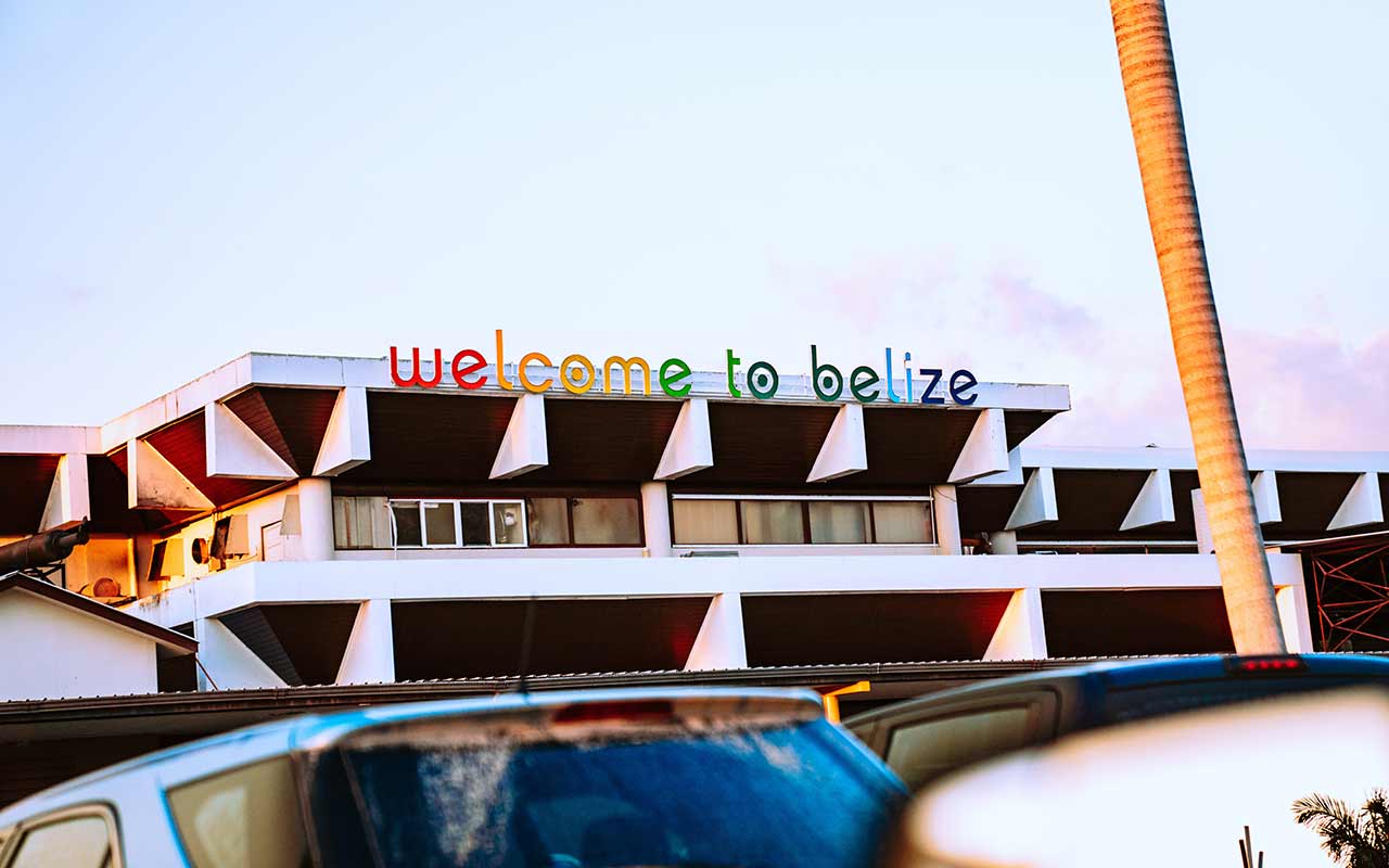 belize a welcome sign greets tourists once they arrive at the airport.