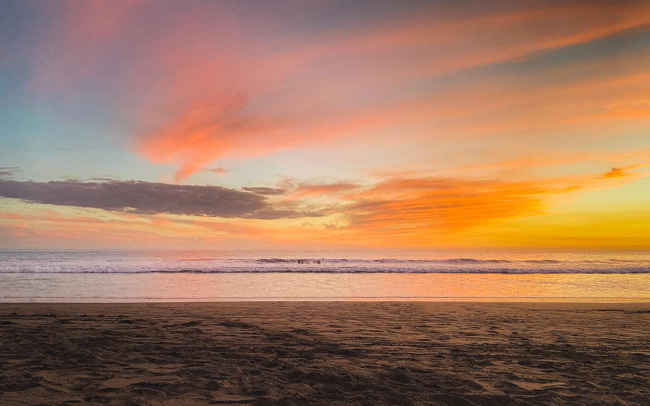 Sunset at a beach in El Salvador.